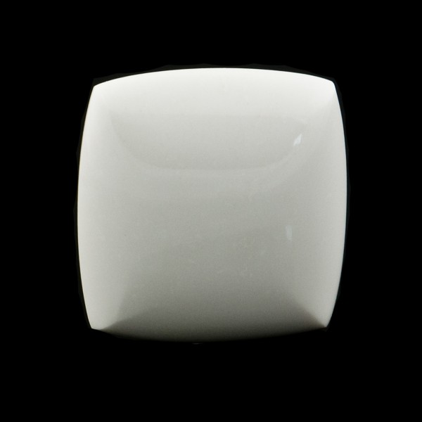 Cacholong, white, lense, antique shape, 18 x 18 mm