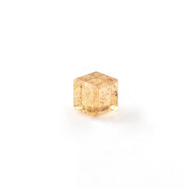 Imperial topaz, yellow, cube, smooth, 4.5x4.5mm