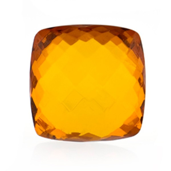 Natural amber, cognac-colored, briolette, antique shape (sharp corners), 18 x 18 mm