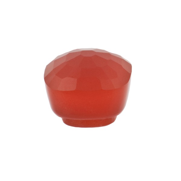 Carnelian, red, faceted button, antique shape, 12 x 12 mm