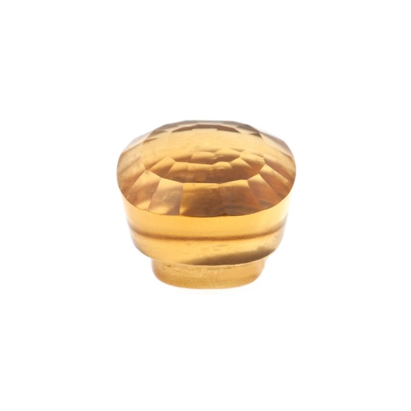 Citrine, golden color, faceted button, antique shape, 11 x 11 mm
